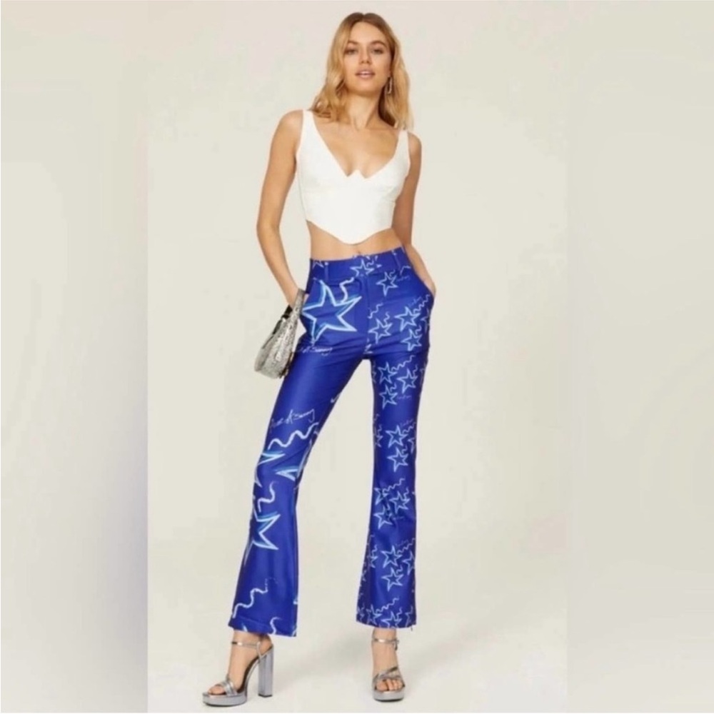 House of‎ Sunny Infinity Party Star Print Boot Cut Flare Pants